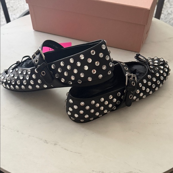 Miu Miu Rhinestone Ballerinas - Picture 6 of 13